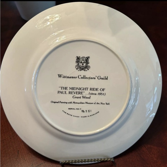 Wittnauer Collectors Guild Bone China 9” Plates Colonial 4pcs Wall Art - Picture 7 of 9